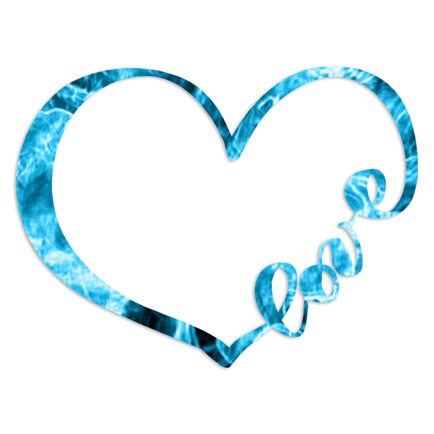 Love Heart Love - Decal Sticker - Multiple Patterns & Sizes